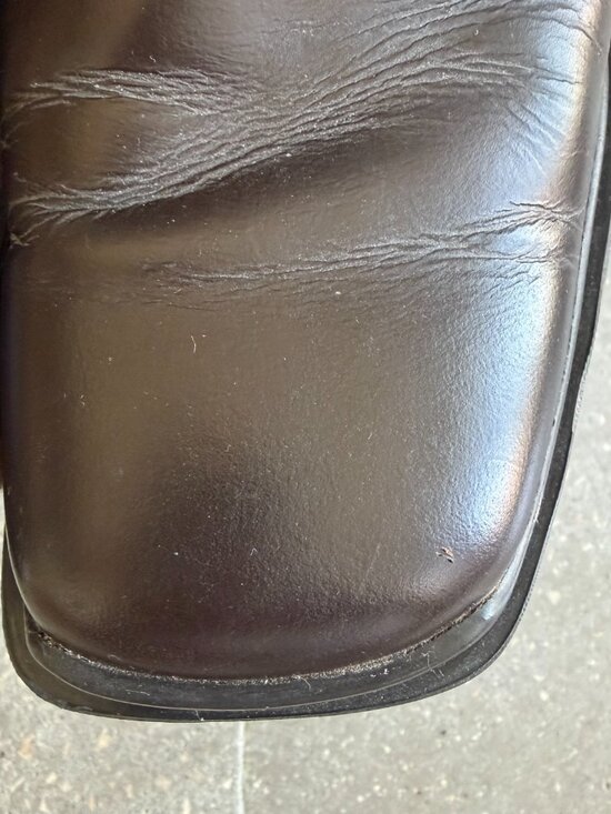 Prada FW1999 Black Leather Square Toe High Boots Archive Vibram Sole Men Size 7 main image 12